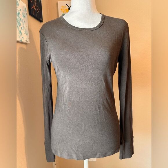 GAP Dark Brown Long Sleeve Women's Tee - Picture 1 of 5